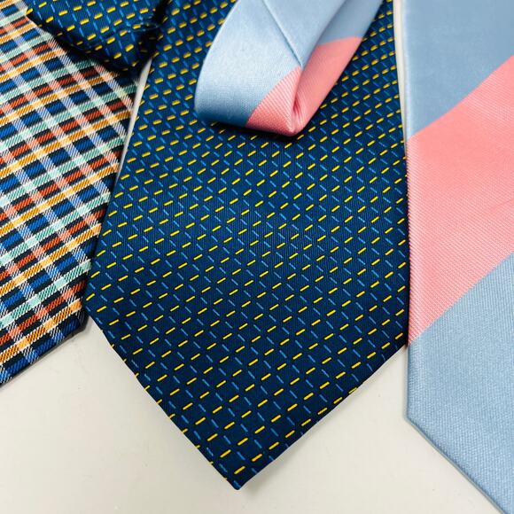 BUNDLE Ties Silk Designer Charles Tyrwhitt Alexander Bugatchi Tuli Blue Pink - Picture 5 of 9